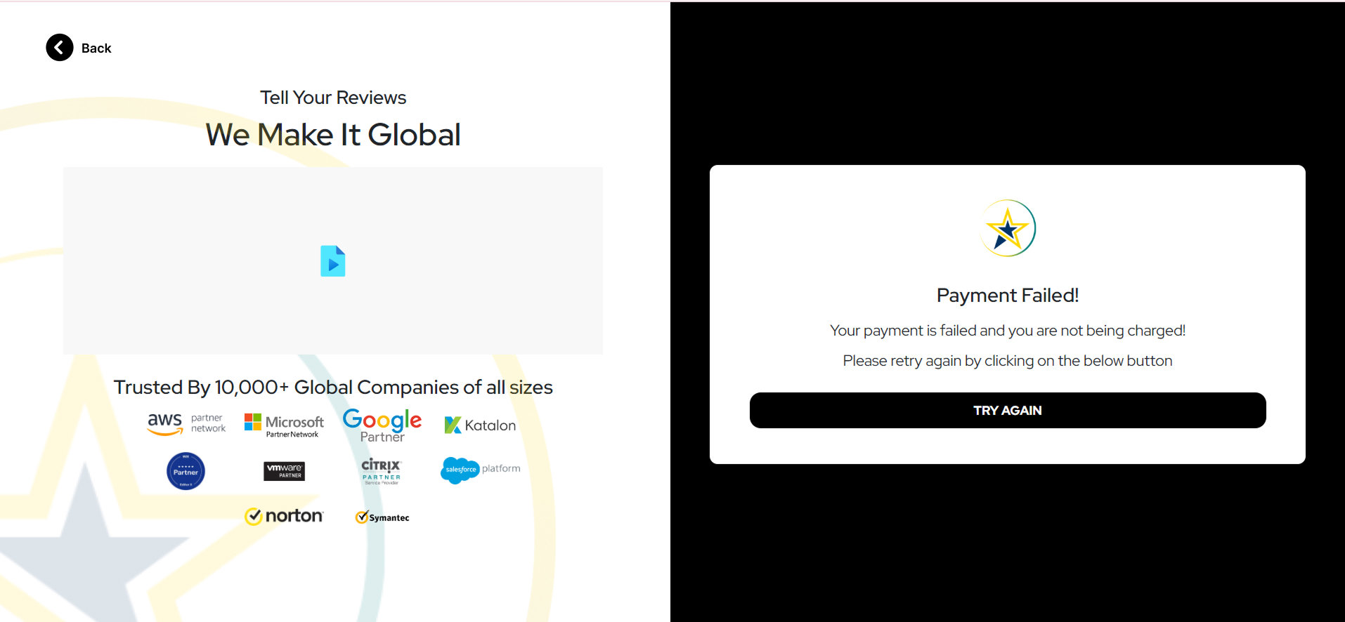 GoodReviews Payment Failed